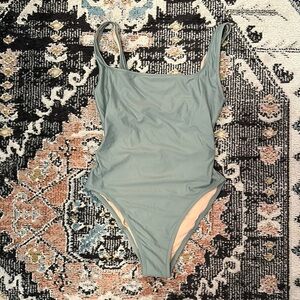 Madewell second wave square neck tank one piece swimsuit